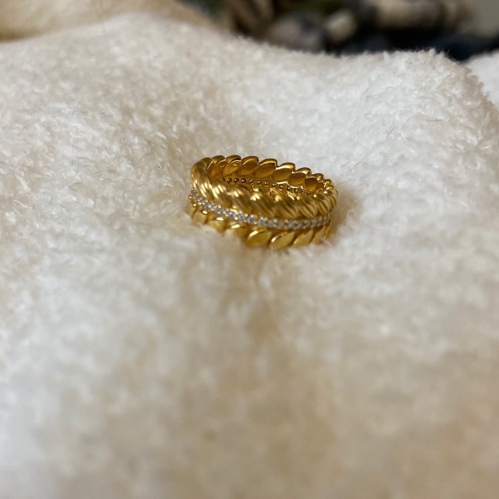 RETIRED gold Pandora ring